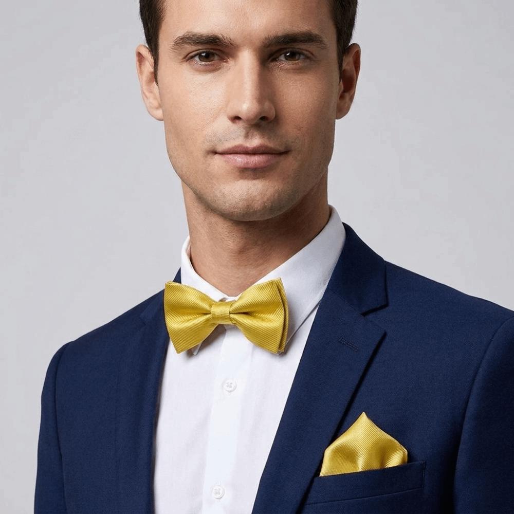 Polyester Pocket Square Set Collar Wedding Accessory Set Corsage Set Bow Tie Set Banquet