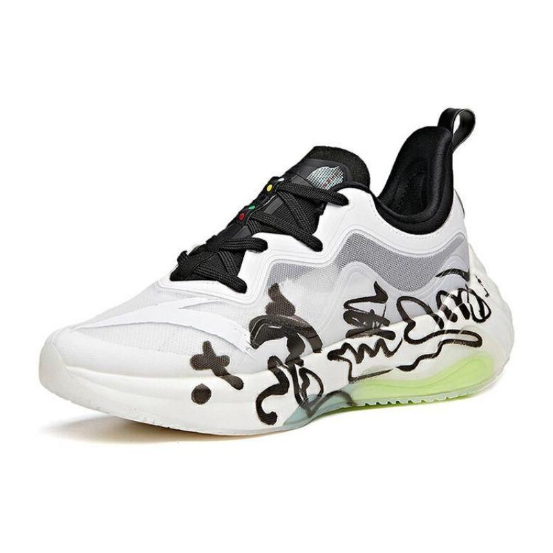 Anta Men Low-top Running Shoes White Black 112035518A-2