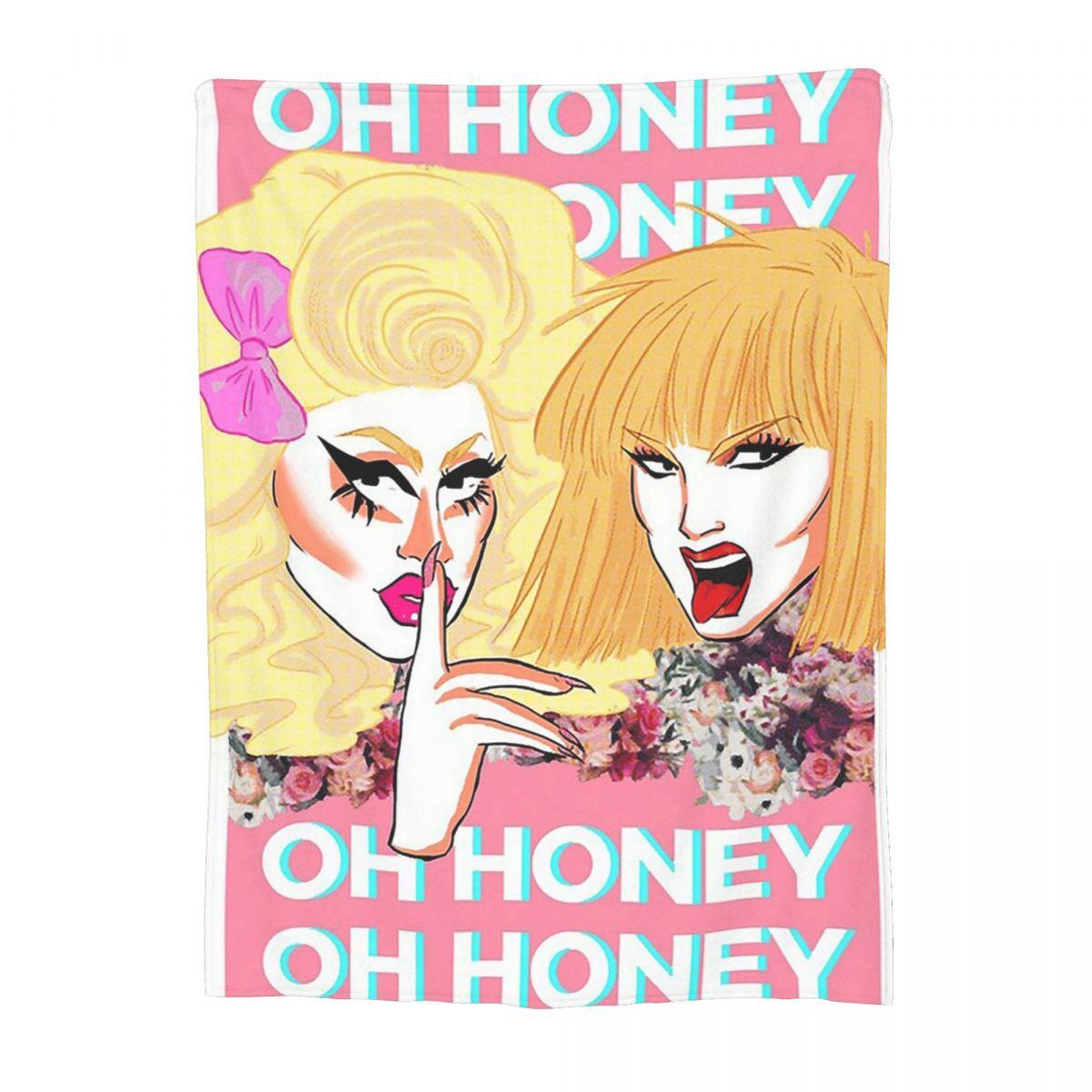 Copia De Oh Honey Trixie Mattel Blankets Flannel Sofa Throw Blanket Portable for Couch Bedding Travel Throws Bedspread Quilt 30x40in