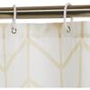 Basic Shower Curtain, Mildew Resistant, with Hooks, 183x183cm, Natural Herringbone