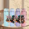 1PC Motorbike Rider Color Splash Print 750ml Color Plastic Sports Water Bottle Leakproof Flip Straw Lid Suitable for Sports Office Home Use