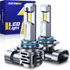 AUTOONE Upgraded 9006 LED Light Bulb, 700% Brighter HB4 Light Lamps With Turbofan, 6500K Cool White, 1:1 Mini Size Halogen Bulbs, Pack Of 2