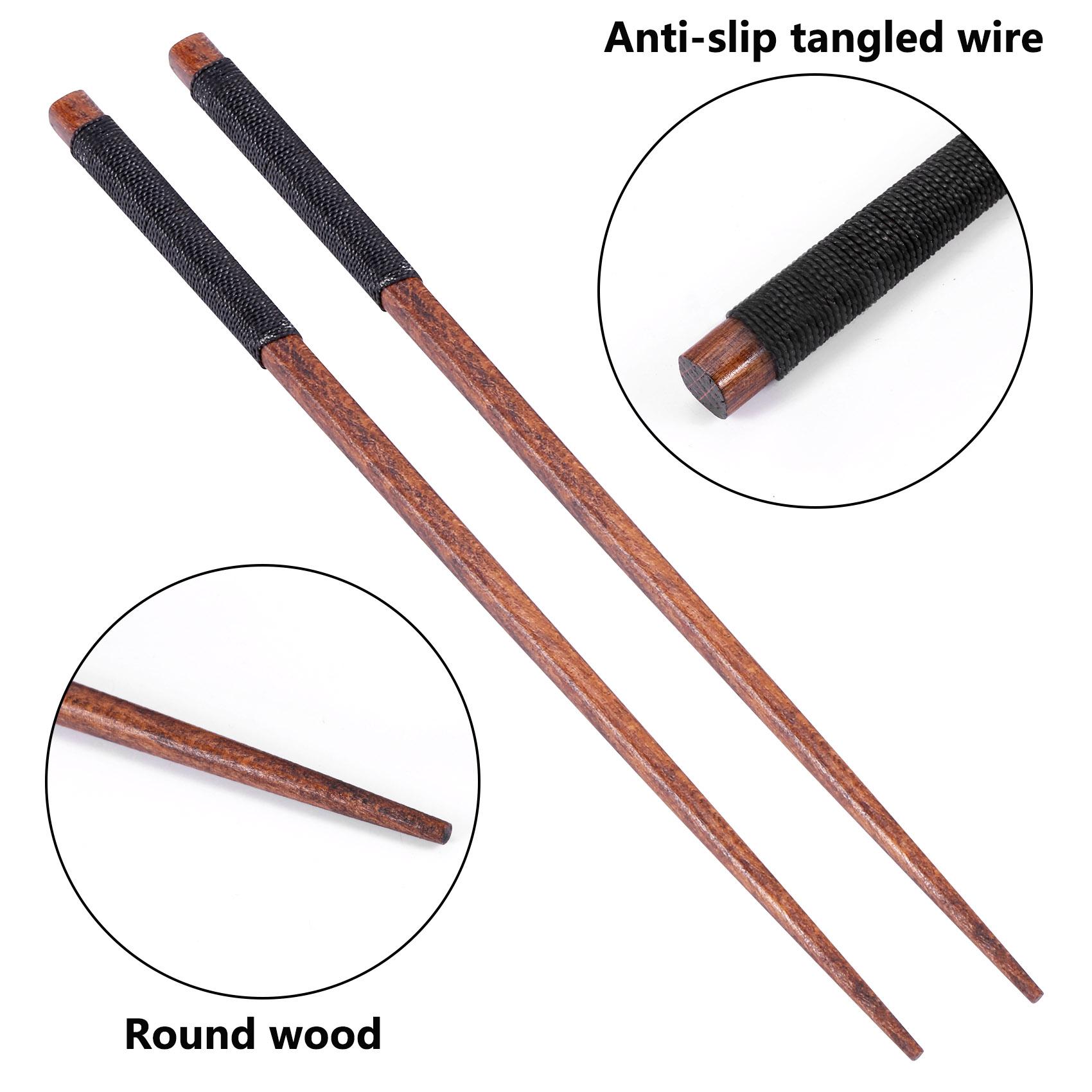 M-Modern-1 Pairs Japanese Natural Wood Chopsticks Value Pack Cooking Tableware Theaceae Black