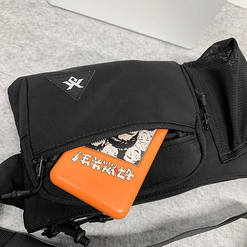 Men's Camping Shoulder Bag Outdoor Riding Hiking Mobile Phone Chest Bag Water Cup Bag