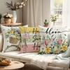 1/4pcs Floral-Printed Throw Pillows with Inspiring Words Sofa cushion cover home bedroom room decoration