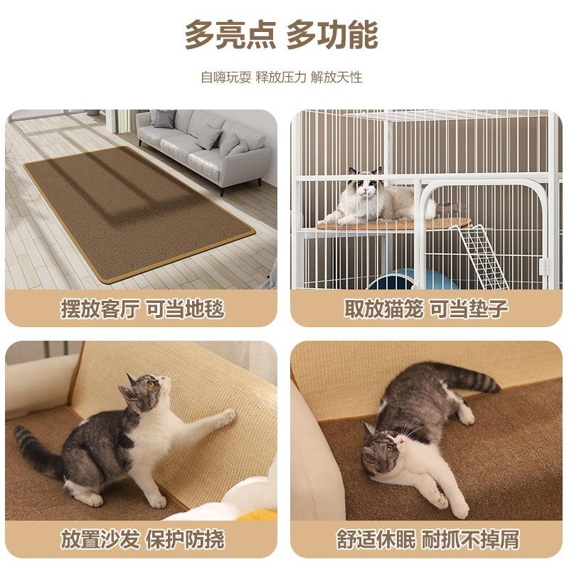 Large Sisal Cat Scratching Mat Rug Durable Non Shedding Scratch Pad For Cats And Kittens Home Living Room Play Area