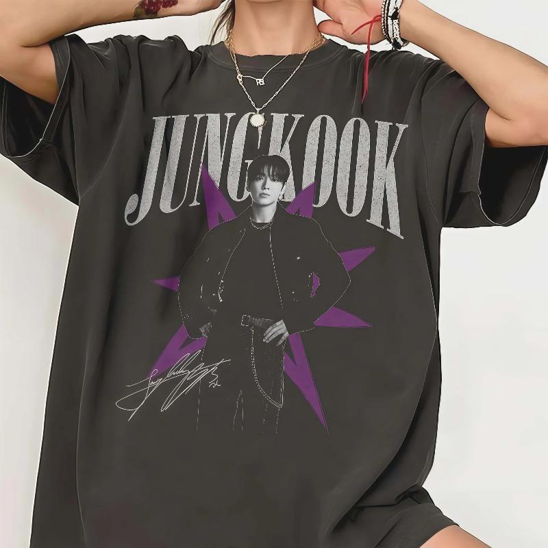 Vintage BTS Shirt Retro Kpop Bangtan Members Tee Gift for ARMY 2026 Summer Men Women Fashion Cotton Y2K Oversized T-shirt