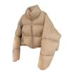 Autumn and Winter Women Plus Size Thin Padded Thickened Outerwear Warm Short Stand Up Collar Loose Zip Paragraph Bread Clothing Outerwear