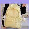 Simple Solid Color Lace Bow Design Student Backpack For Casual Travel And Lightweight Carrying