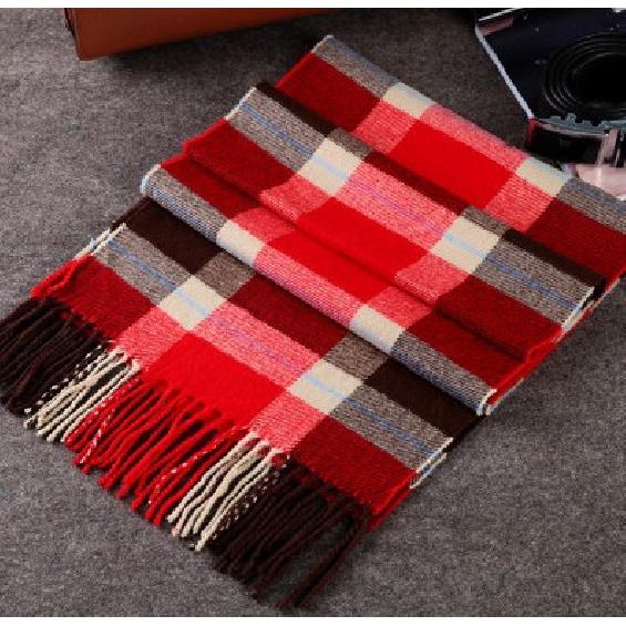 New Atmosphere Imitation Cashmere Plaid Tassel Scarf For Men In Autumn And Winter, With Thickened Velvet And Warm Neck