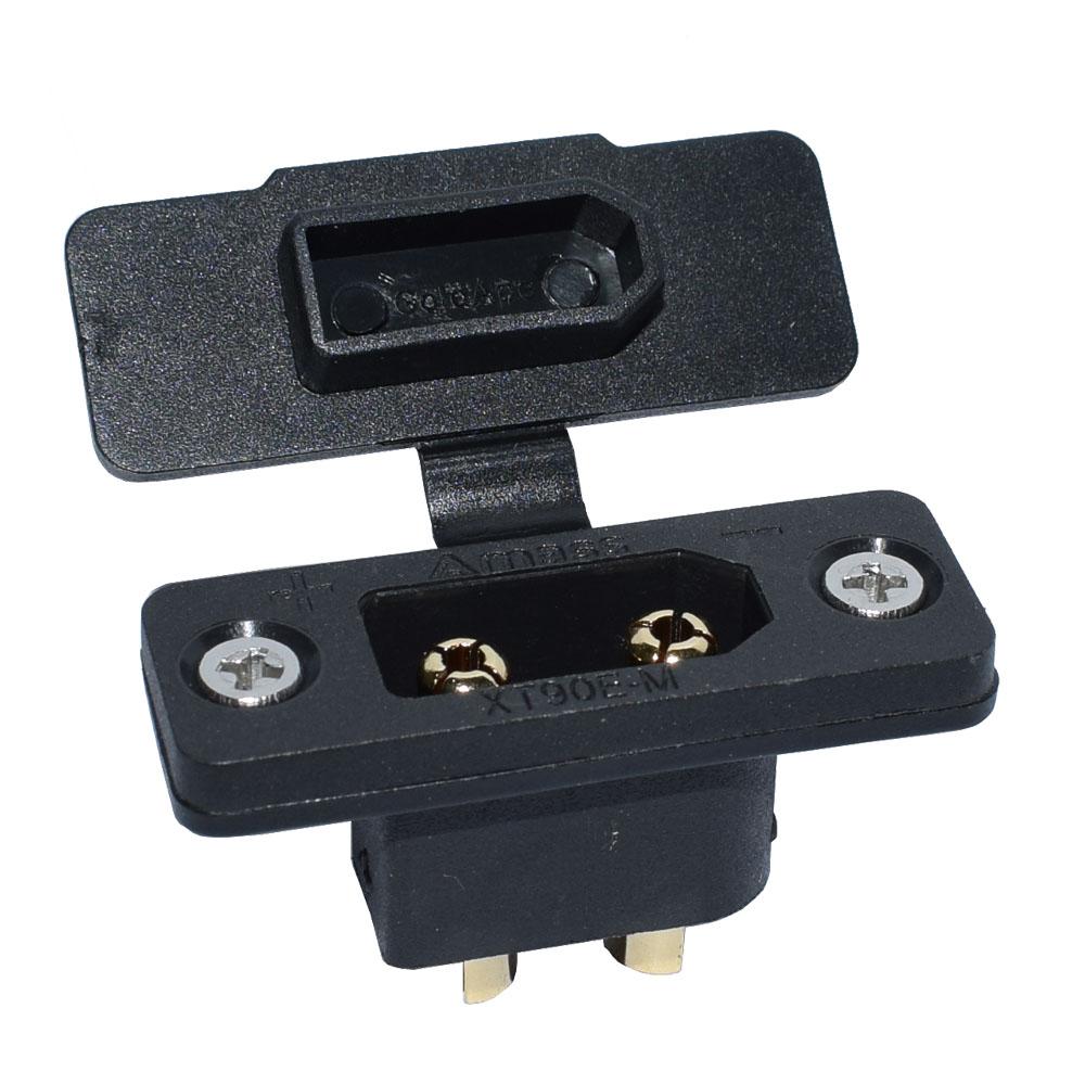Amass XT90E-M Battery Connector XT90E Male Plug Gold-Plated Connector with PVC Protective Sleeve Dust Cap for RC Aircraft Drone