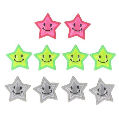 10 Pezzi Clip per Raggi Ruota Bici PVC Riflettenti Colorate Carine a Stella Attacco Decorazioni Raggi Bici