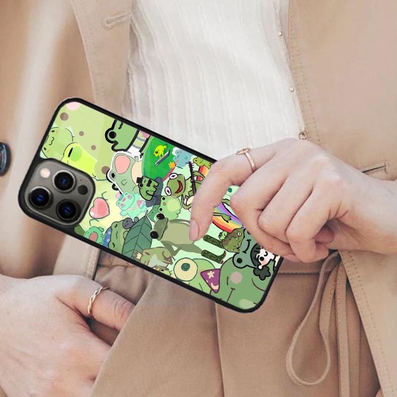 Cute Frog Cartoon Animals Magnetic Phone Case For APPLE iPhone 17 Air 16 14 13 12 Pro Max 15 Plus Wireless Charge MagSafe Cover