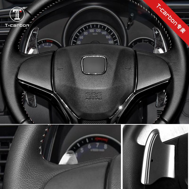 T-Carbon Carbon Fiber Shift Paddles for Honda Fit Vezel - Extended Steering Wheel Mod.