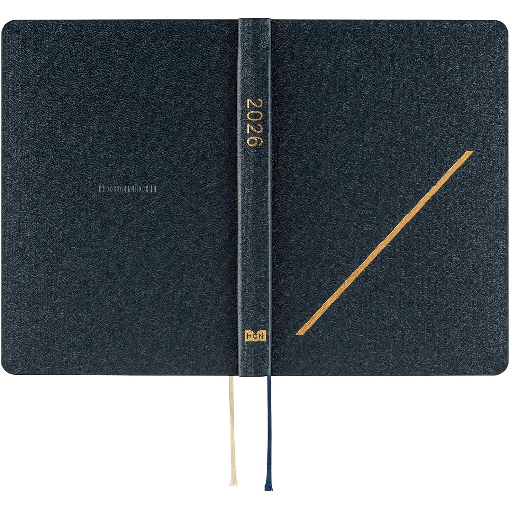 Hobonichi Notebook 2026 HON Slash (Navy) [A6/1 day 1 page/January/Monday start]