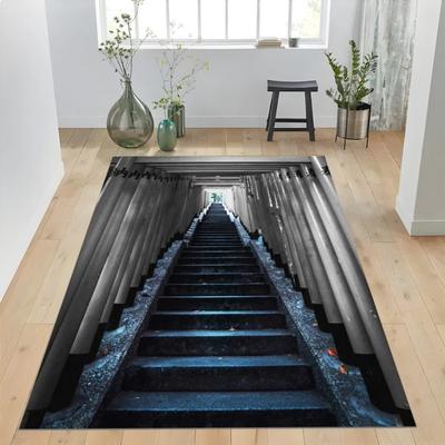 3D Optical Illusion Endless Abyss Carpet Machine Washable for Bathroom Bedroom Camping Yoga Durable Non-Slip Floor Mat