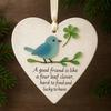 Heart Shaped Sea Glass Friendship Decor Sea Glass Bird And Four Leaf Clover Heart Ornament for Xmas Tree Friendship Keepsake for Best Friends