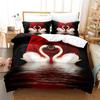 Swan Rose Queen Bedding Set Duvet Cover Set Bedding Digital Printing Bed Linen King Size Duvet Cover Set Bedding Set