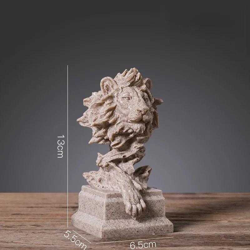 

Nordic Vintage Lion Resin Statue, Luxury Animal Figurine, Living Room Desk Shelf Decor Ornament, Modern Home Accessories Gift білий