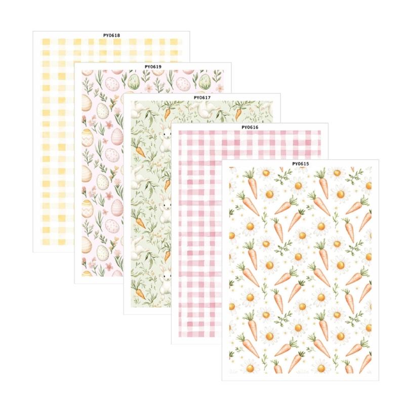Creative Water Slide Decal Stickers Decorative Paper Pad Paper Texture for Handmade Jewelry and Easter Decorations