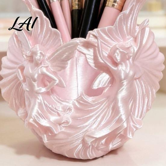 Stationery Organizer for Desk Makeup Brush Holder with Thickened Stable Base Fairies Decor Silk Holder Texture Storage Box Dressing Table Pens And