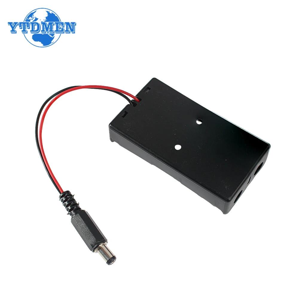 DC 2X 18650 Batteriehalterbox Batterieaufbewahrungskoffer 2 Steckplätze mit DC-Stromanschluss Reihenschaltung