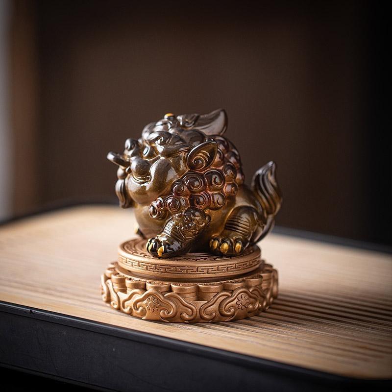 Colorchanging Tea Pet Ornament Boutique Can Raised Rotating Pixiu Tea Table Tea Tray Tea Ceremony Accessories Kung Fu Tea Tool