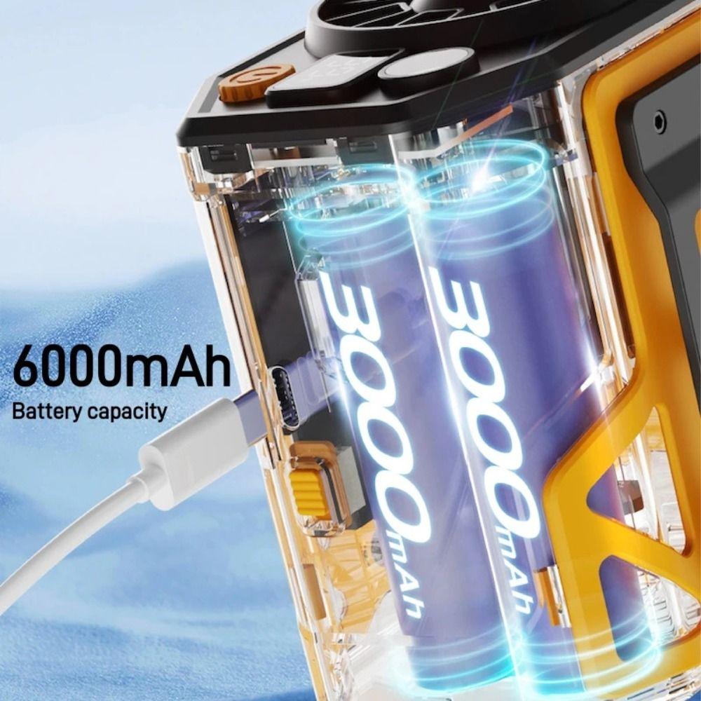 USB  Rechargeable Waist Fan 6000mAh Battery Hand Fan Portable Waist Clip on Fan  Hiking Traveling