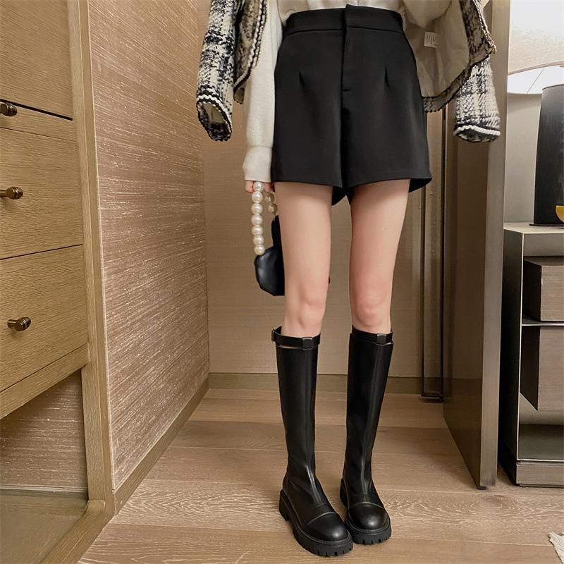 But knee boots women's 2025 autumn and winter new versatile brown flat boots thick-soled boots tall knight boots
