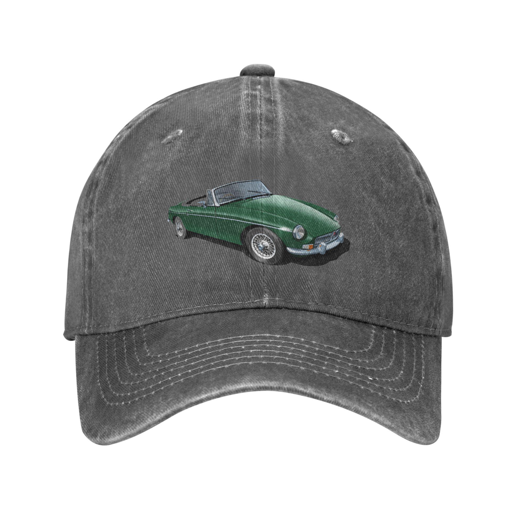 

Unisex Baseball Hats MGB Roadster in british racing green Denim Fabric Streetwear Baseball Caps Hip Hop Cap Casquette One Size