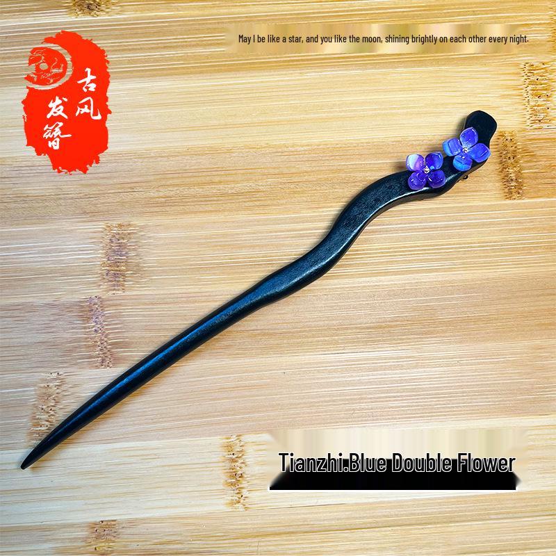 

Винтажная цветочная кисточка сандаловая заколка для волос - аксессуары в стиле китайского ханьфу