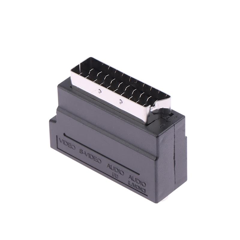 21Pin Scart Adaptor Av Block To Rca Phono Composite S-Video With In/Out Switch Scart Adaptor Av Block