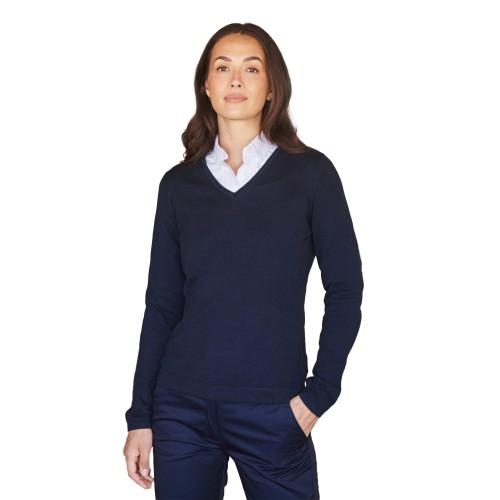Henbury Womens/Ladies Lightweight V Neck Jumper