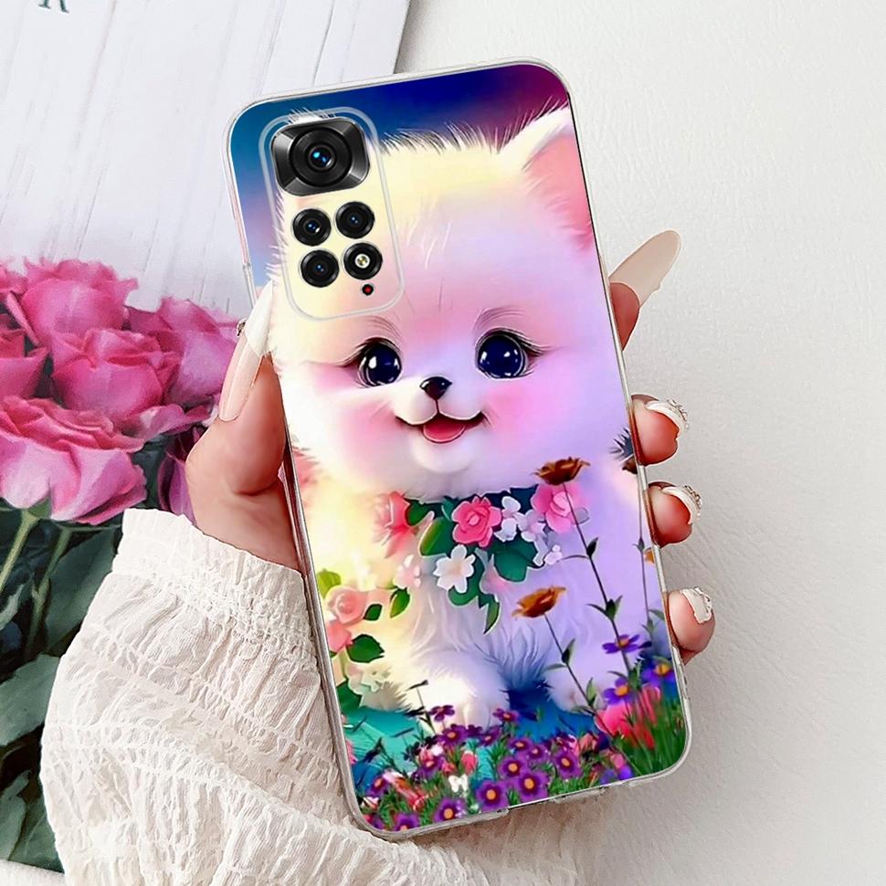Cute Cat Cartoon Cover For Xiaomi Redmi Note 11 Casing Silicone Soft TPU Fundas Phone Back Case For Redmi Note 11 S 11S Coque