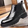 Men's Genuine Leather Chelsea Boots, Versatile Velvet-Lined Mid-Calf, Breathable, Trendy Snow & Martin Boots
