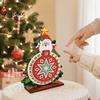 Holiday Countdown Activity Christmas DIY Rhinestone Painting Calendar, 25 Days Rotating Table Decor Tree Advent Wooden Tabletop Ornament for