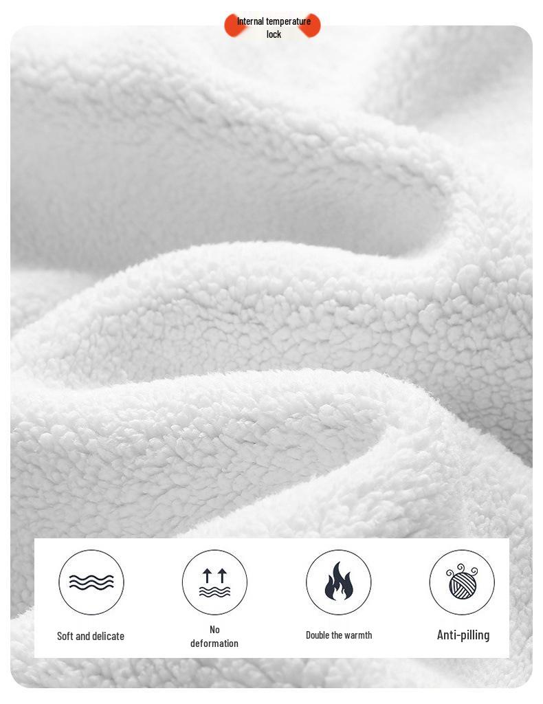 Men's Lambswool Fleece Jacket - Autumn/Winter Velvet Lined, Thick Warm Outerwear for Middle-Aged & Elderly.