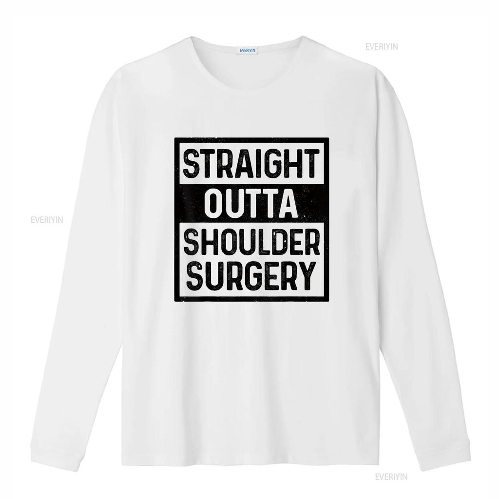Womens Straight Outta Shoulder Surgery Joint Replacement Recovery T Shirt Black vintage Washed Slightly homme fashion