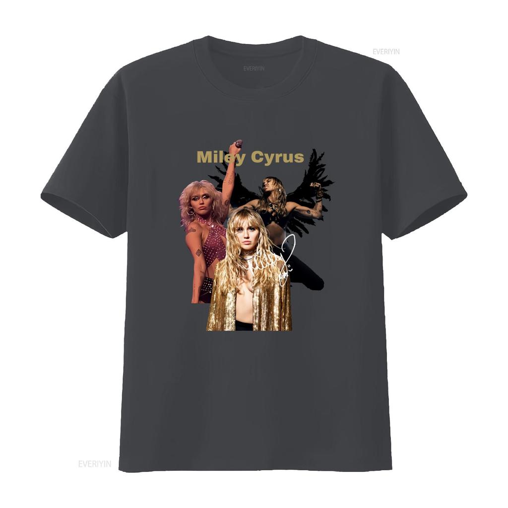 Miley Cyrus Print  Cotton T Shirt All Sizes S 5XL G188 Vintage Washed Fashion Unisex Breathable Homme Casual Graphic Streetwear