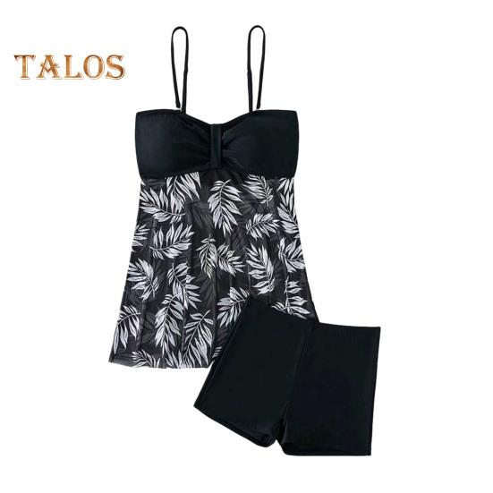 

Комплект из 2 предметов танкини с регулируемыми бретелями, подкладками на косточках, бандо, трусы-боксеры, комплект, сетчатый дизайн, пляжный купальник S чёрный