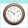 Vintage Waterproof Round Clock With Temperature And Humidity Display For Home Office And Bedroom Decor