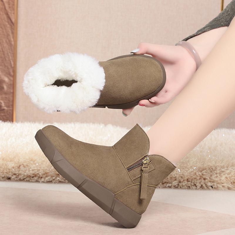 Fashion AIYUQI Snow Boots Female Genuine Leather 2025 New Natural Wool Winter Boots Women Large Size Non-slip Women's Ankle Boots