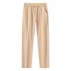 New European and American home leisure sports trousers men's cotton breathable solid color loose trend cotton and linen pants