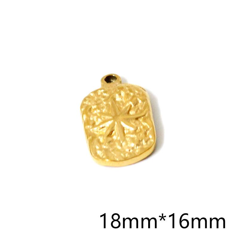 18K Gold Rose Flower & Star Pendant Necklace - Three-Dimensional Jewelry Ornament Accessories