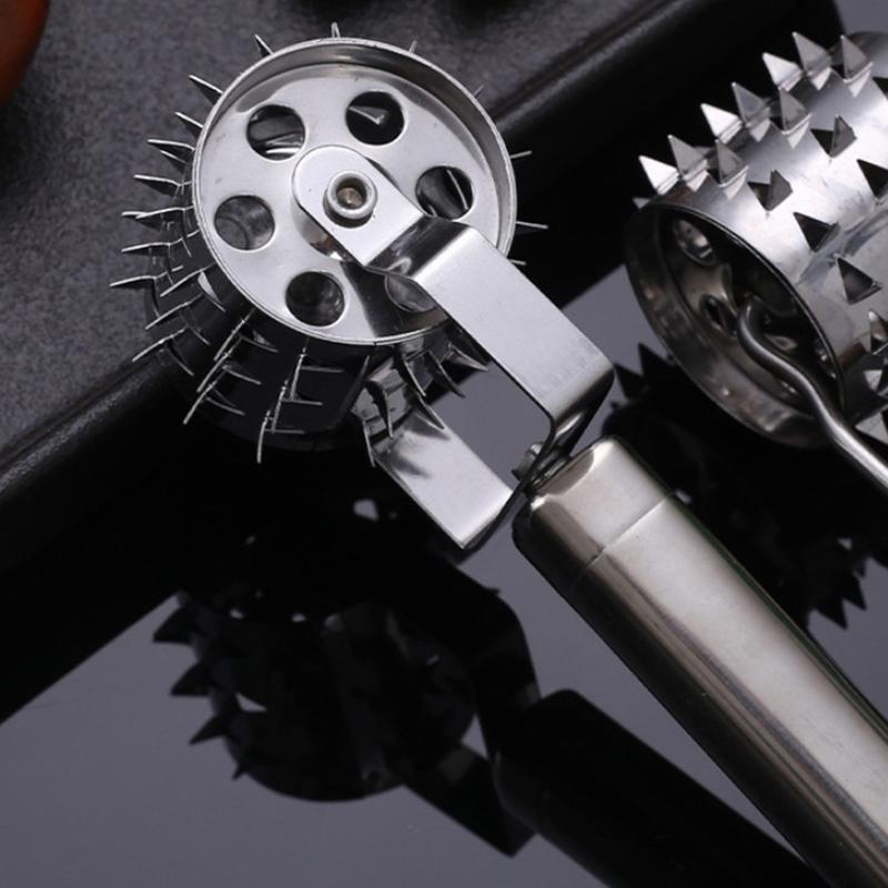 Edelstahl Steak Fleischklopfer Hammer Lockeres Fleisch Nadelstanzen Täglicher Sehnenbrecher Fleischeinführnadelroller