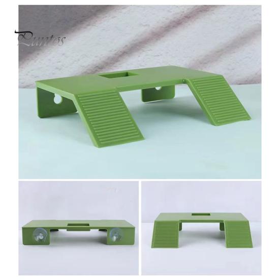 Turtle Basking Platform Non-Slip Texture Easy Install Plastic Turtle Terrace Ramp Floating Island Wide Sunbathing Area with Suction Cup for Tank