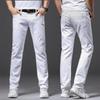 Men Slim White Jeans Elasticity Fashion Casual Classic Soft Business Brand Trousers Male Clothing Stretch Pants
