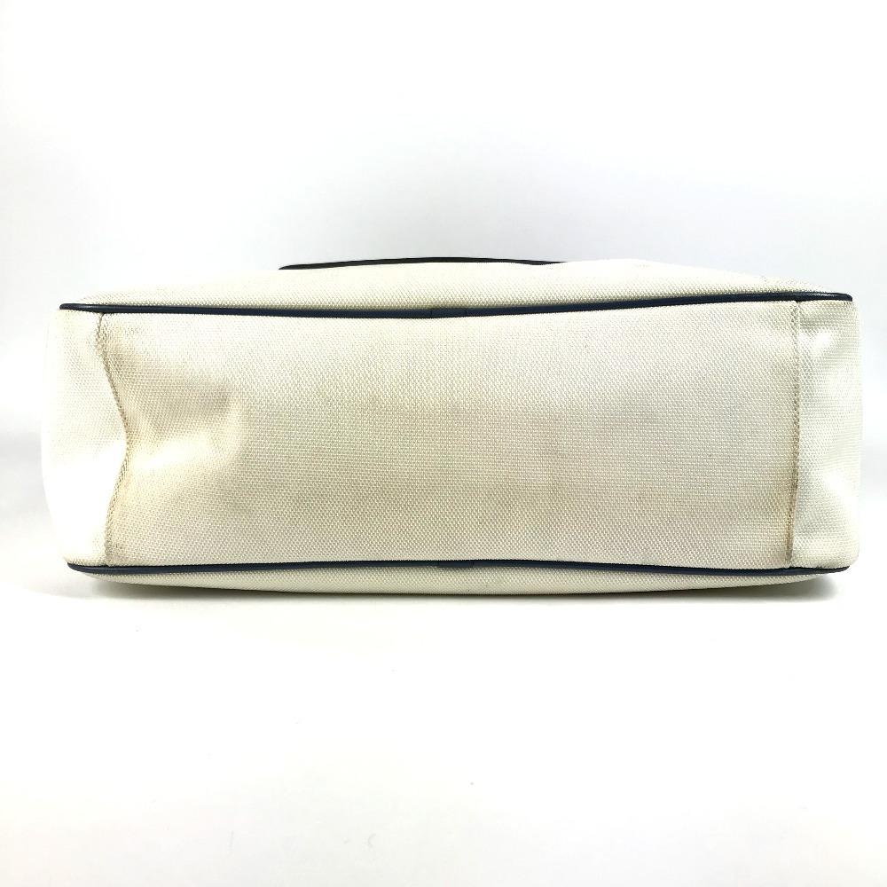 CHANEL Airline CC Mark logo Tote Bag Shoulder Bag Leather/Canvas White/blue