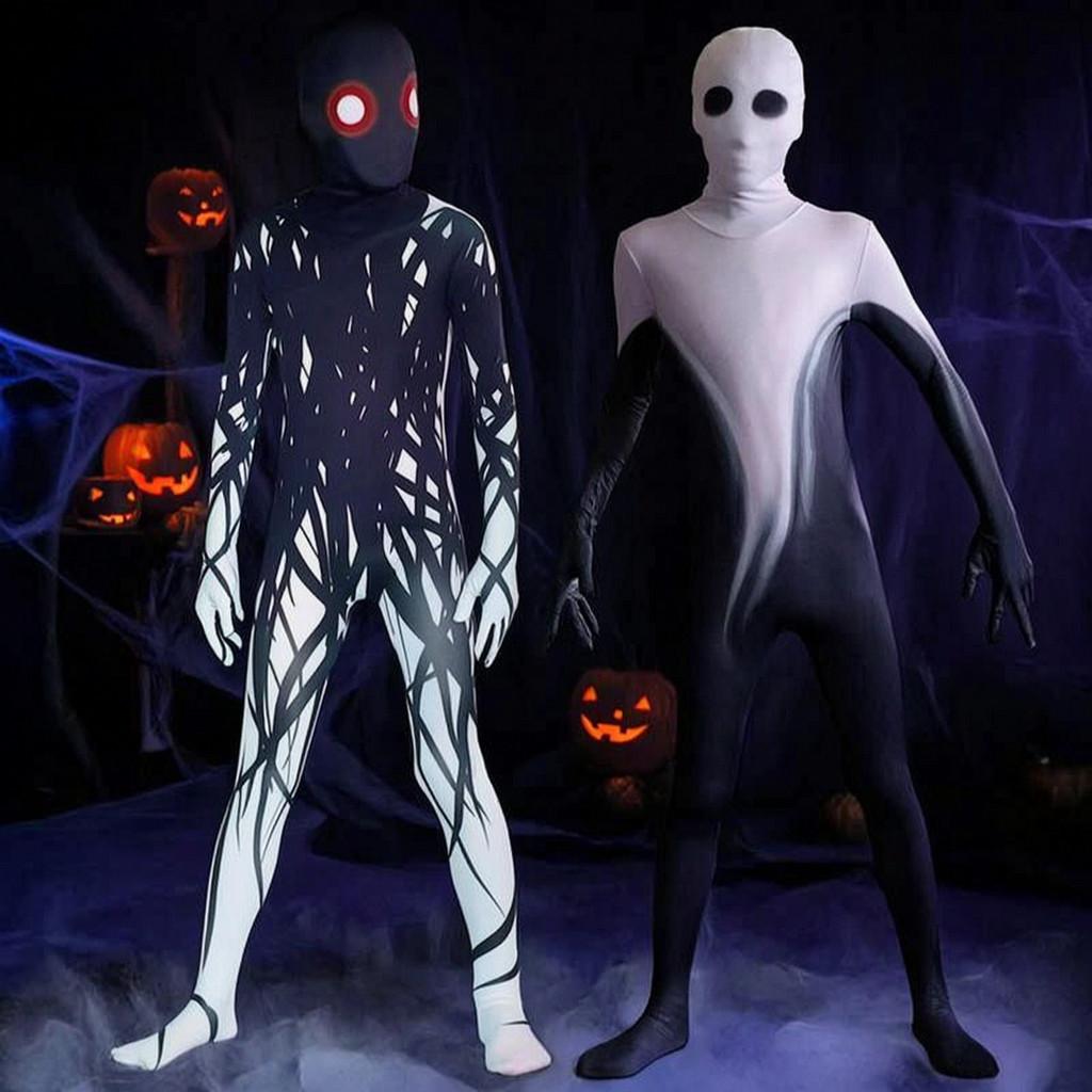 Tuta Intera da Cosplay Scheletro di Halloween con Stampa Digitale per Bambini Role Play