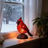 1/2Pcs Cardinal Table Lamp Christmas Resin Light Creative Red Bird Night Light Desktop Ornament for Living Room Christmas Decor